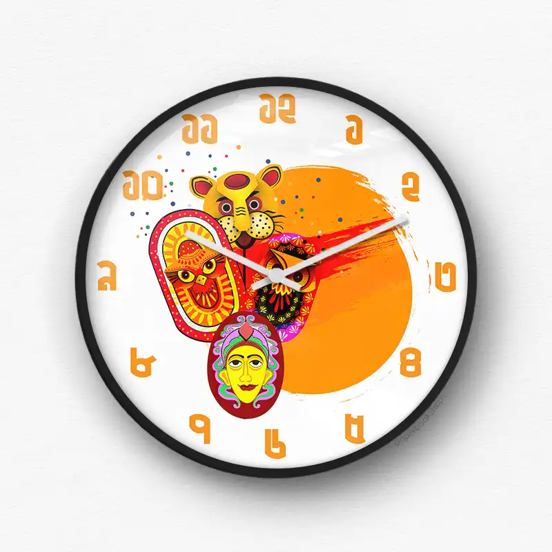 Bengali new year masks Wall ClockWall Clock
