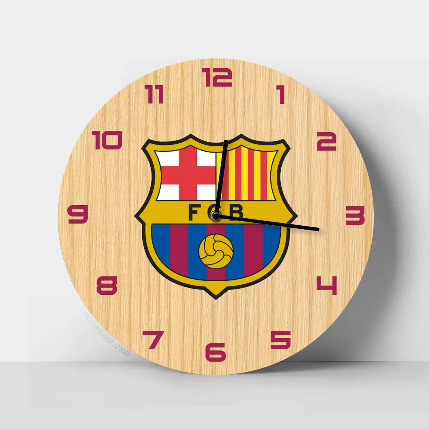 FC Barcelona logo Wooden Clock