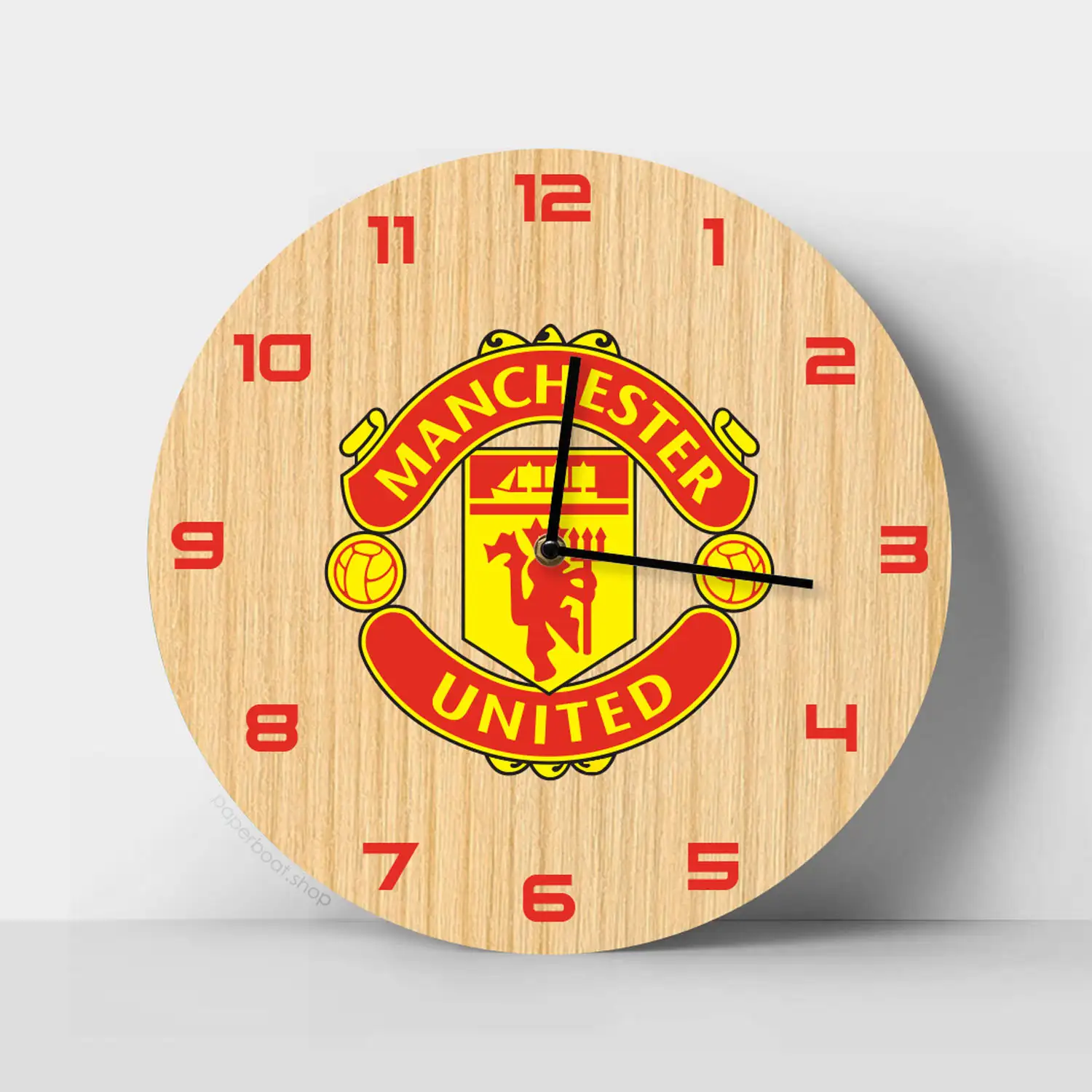 Manchester United F.C.logo Wooden Clock