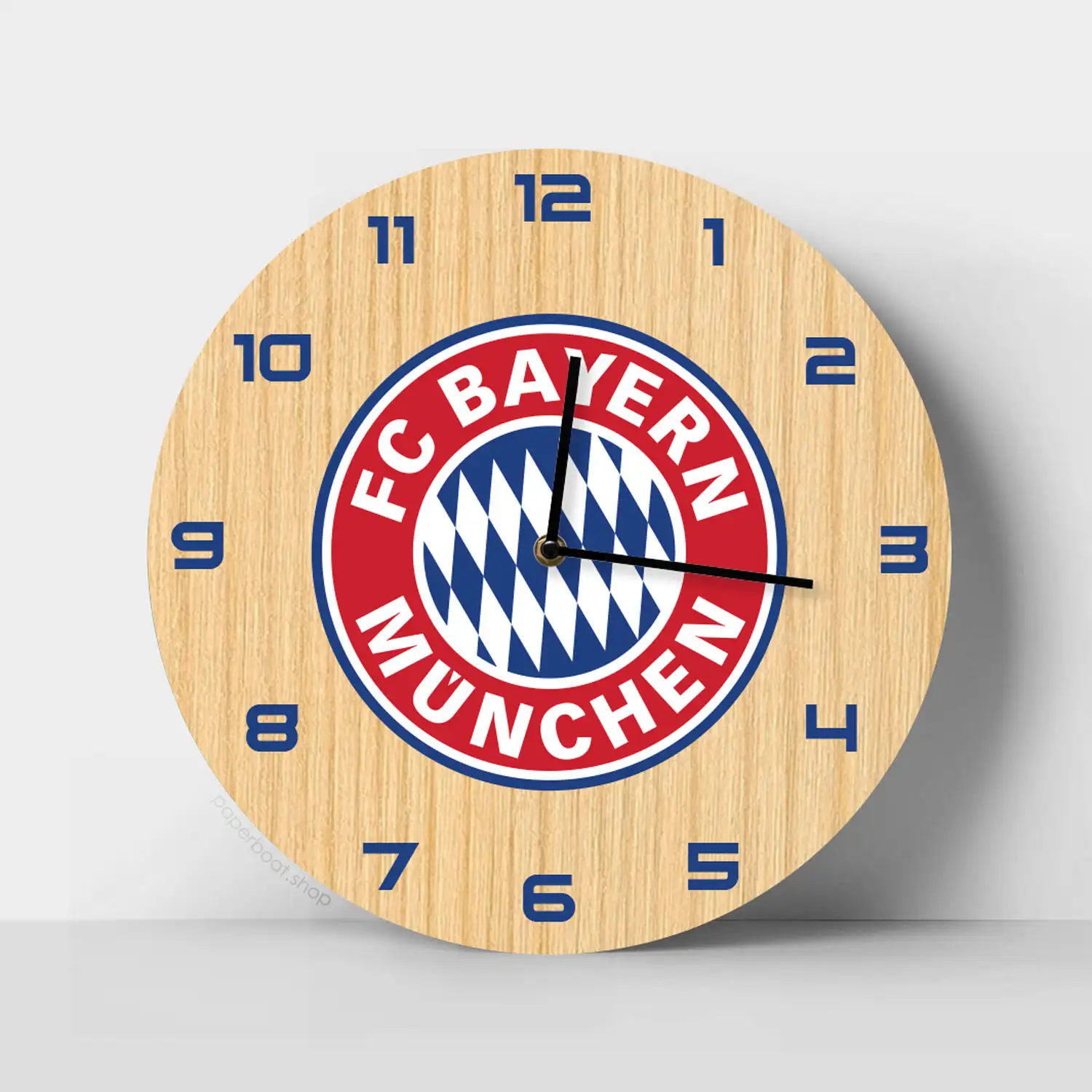 FC Bayern Munich logo Wooden Clock
