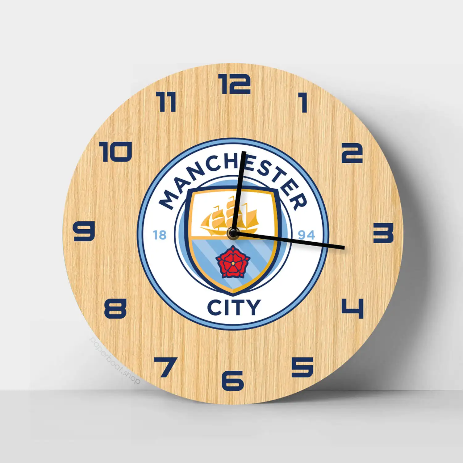Manchester City F.C. logo Wooden Clock