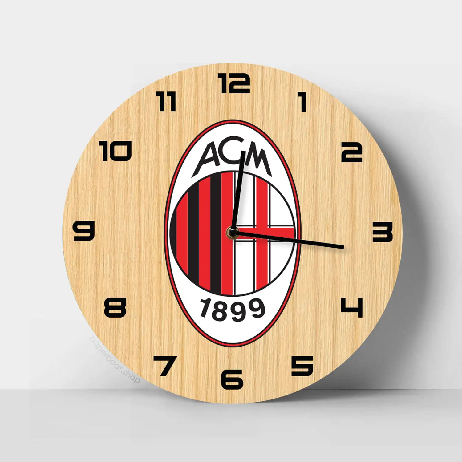 AC Milan logo Wooden Clock
