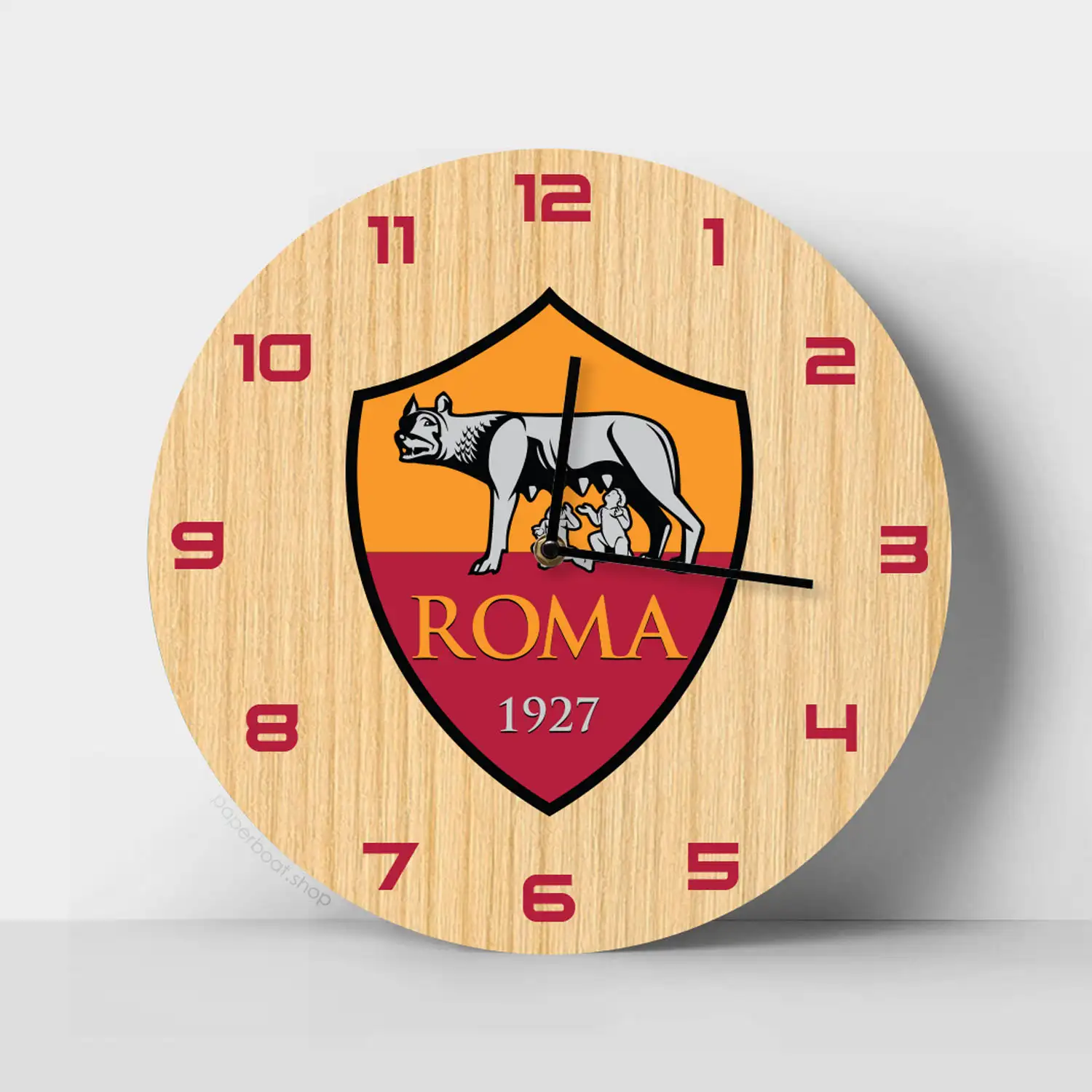 A.S. Roma logo Wooden Clock